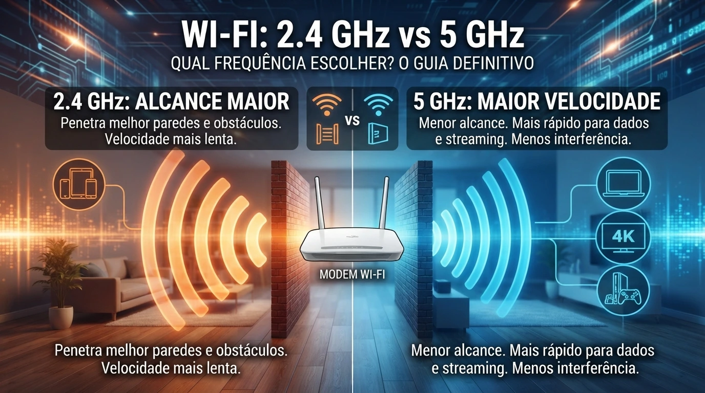 Wi-Fi 2.4GHz vs 5GHz: Diferenças e Configuração para Casa Smart